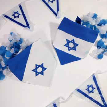 בנדנות לכלבים | בנדנות לחתולים | דגל ישראל | 100% כותנה