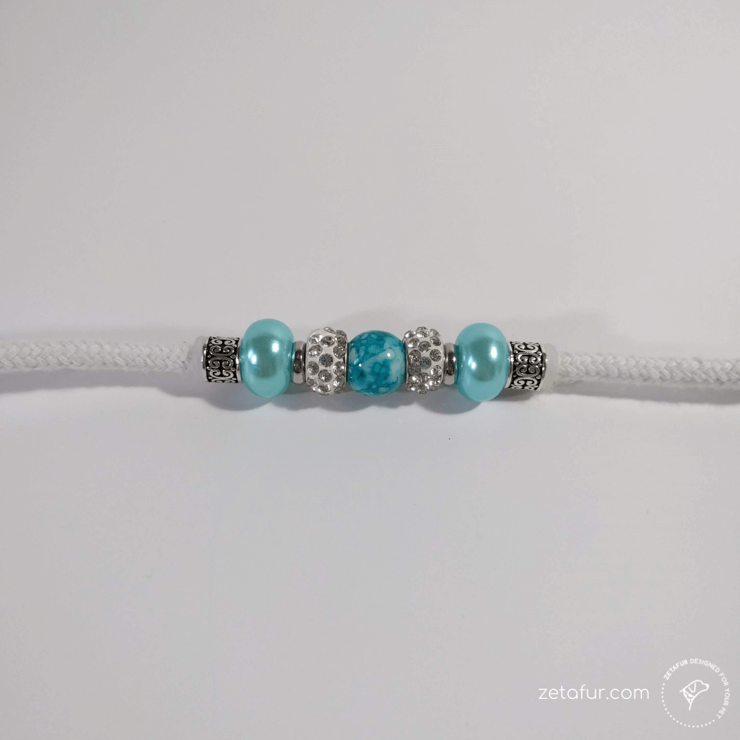 dog show handmade leash (7) turquoise lead