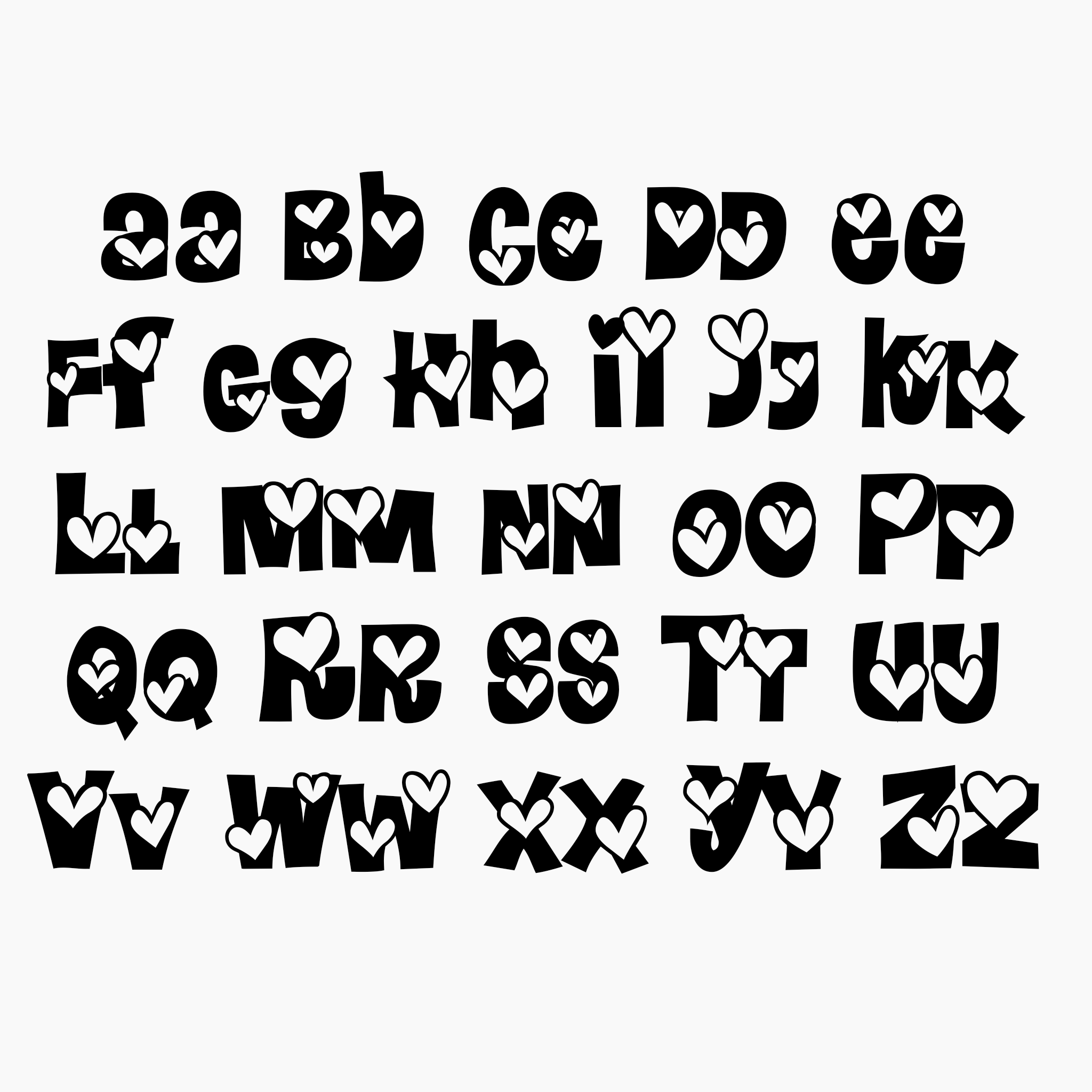 Hearts land font Hearts land font