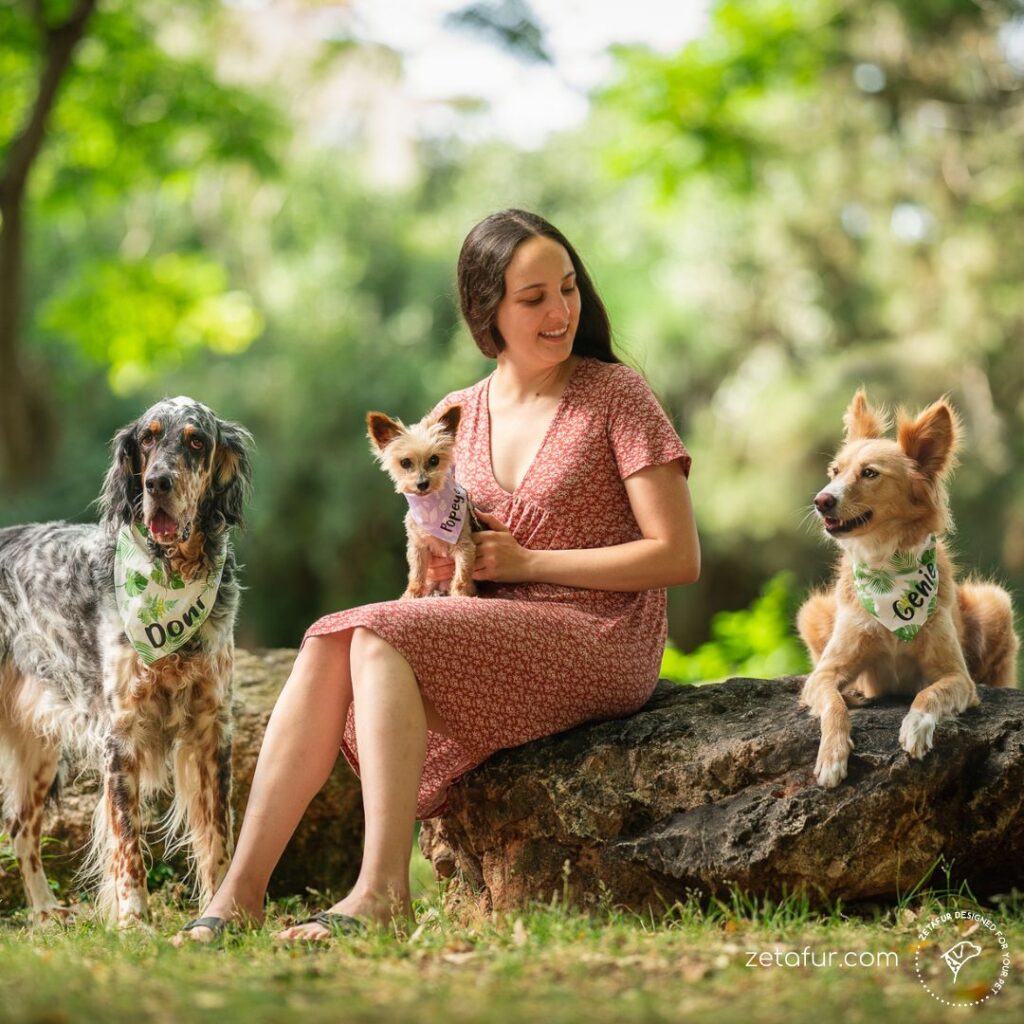 Stunning family with dogs bandana