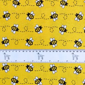 Yellow bees - 100% cotton fabric