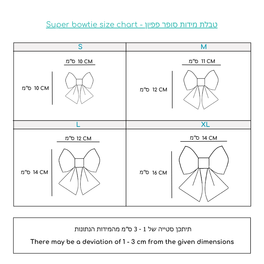 SUPER BOWTIE size chart By ZETAFUR SUPER BOWTIE size chart By ZETAFUR